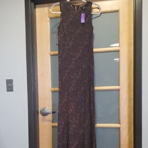 Sleeveless Brown Maxi Dress